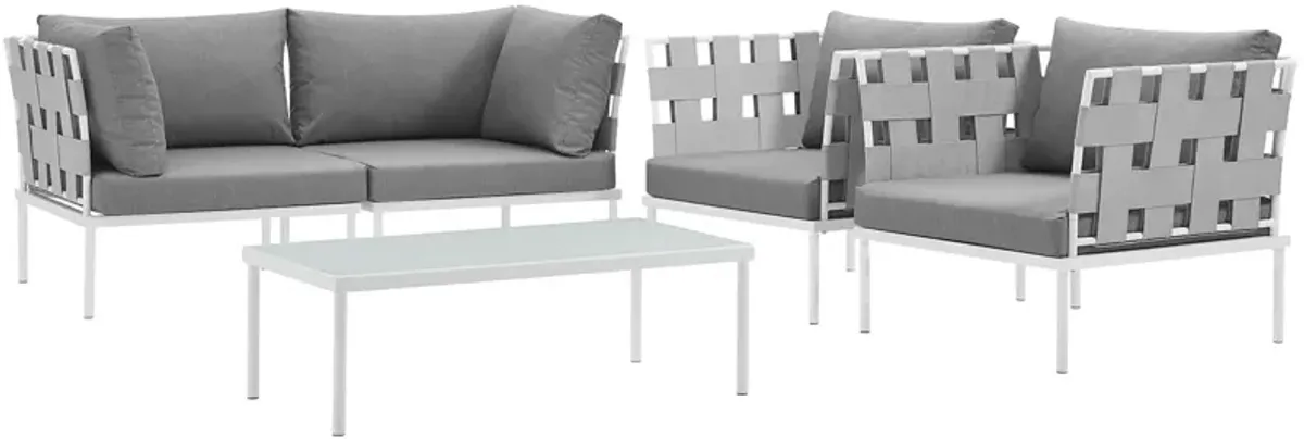 Harmony 5  Piece Outdoor Patio Aluminum Sectional Sofa Set