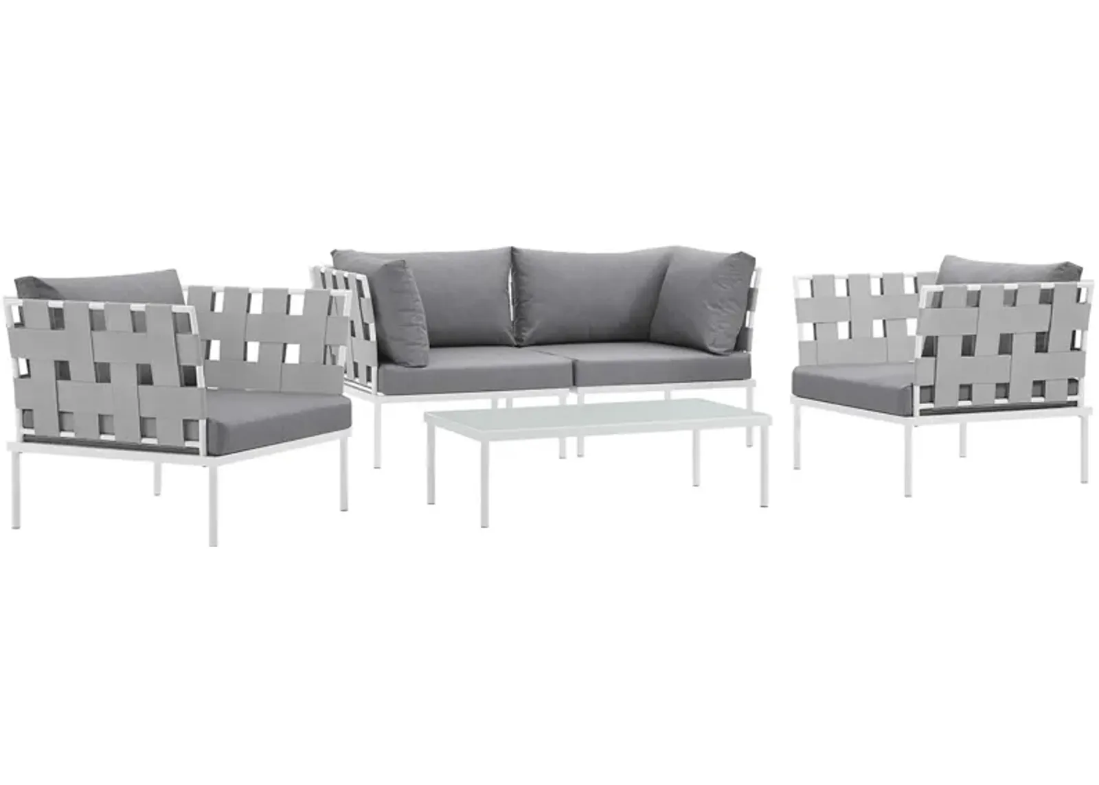 Harmony 5  Piece Outdoor Patio Aluminum Sectional Sofa Set