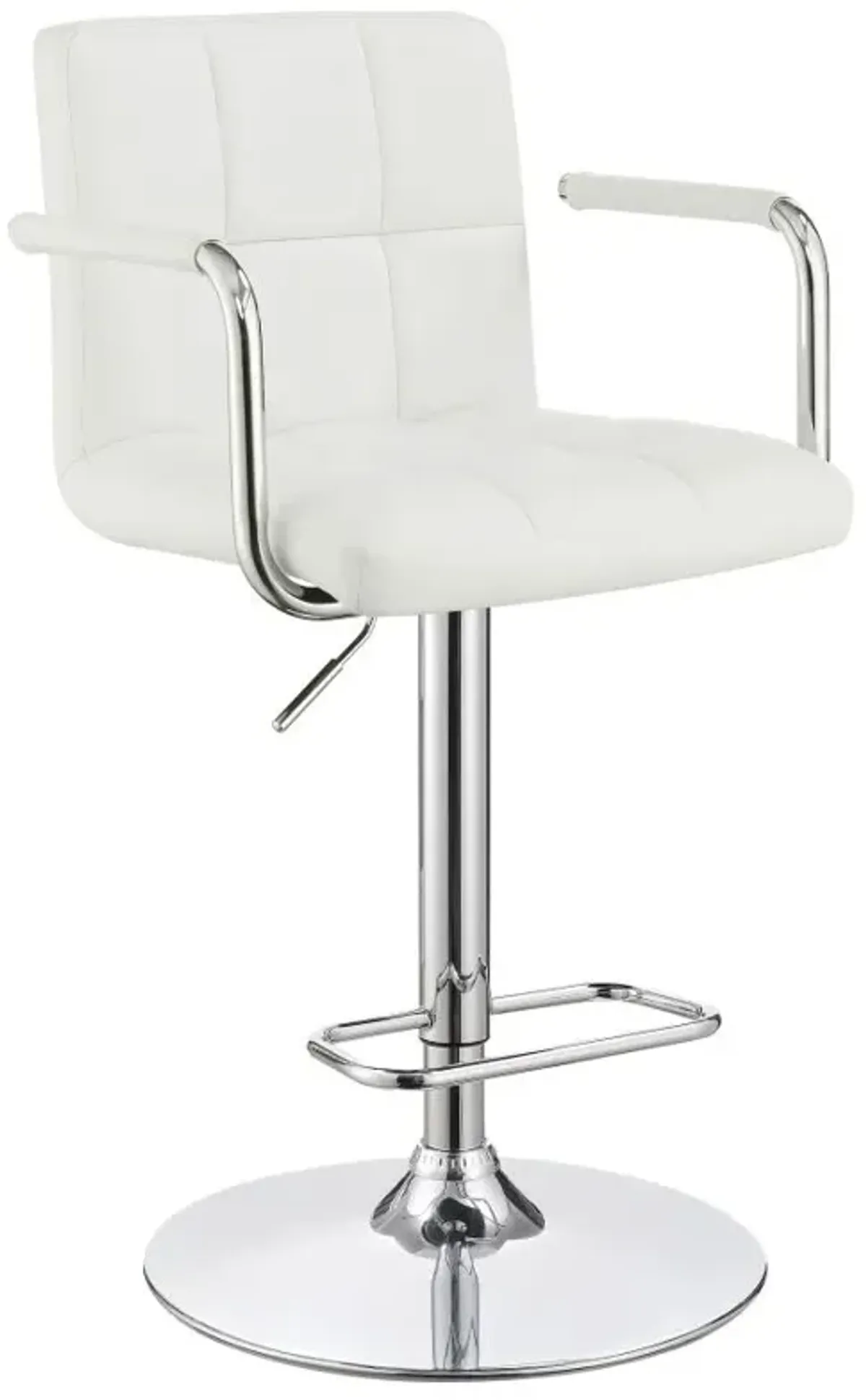 Palomar Adjustable Height Bar Stool White and Chrome