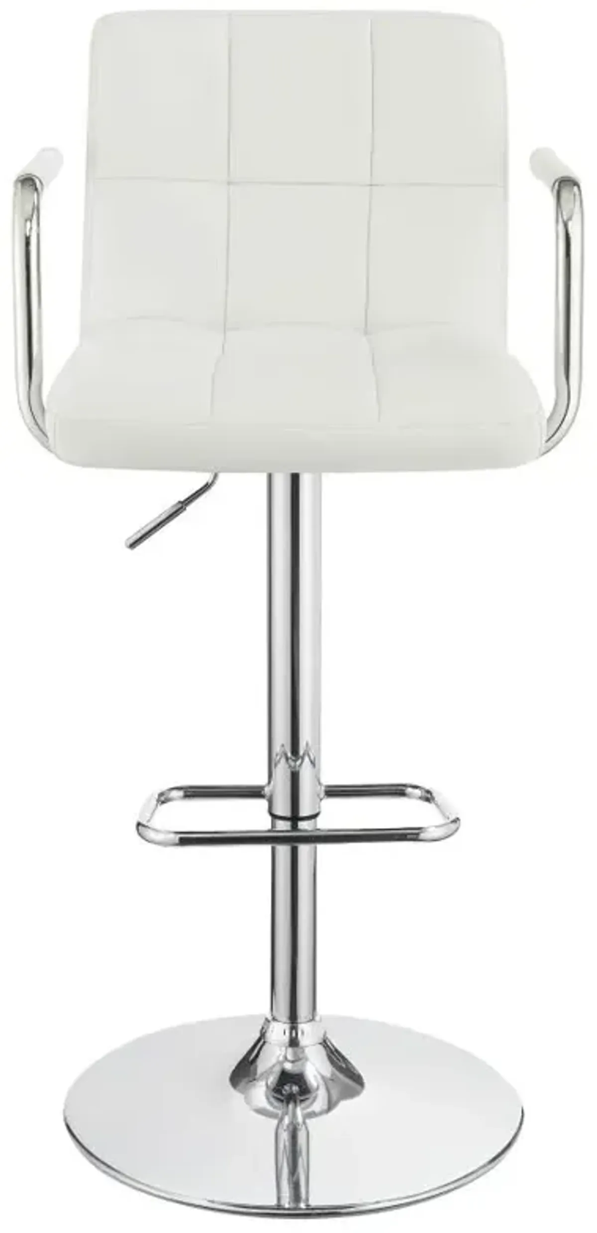 Palomar Adjustable Height Bar Stool White and Chrome