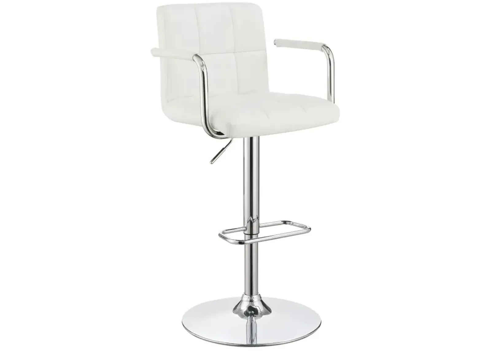 Palomar Adjustable Height Bar Stool White and Chrome