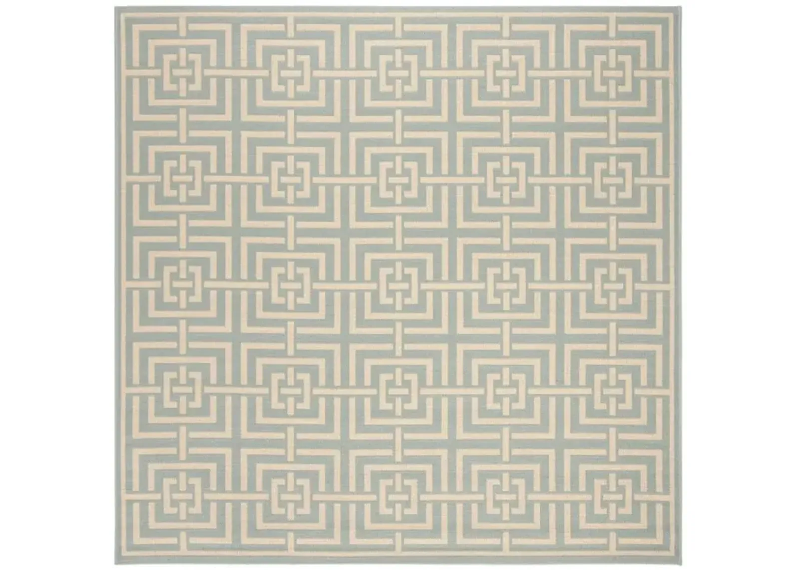 LINDEN 128 Collection LND128K-6SQ Aqua / Cream 6'-7" X 6'-7" Square