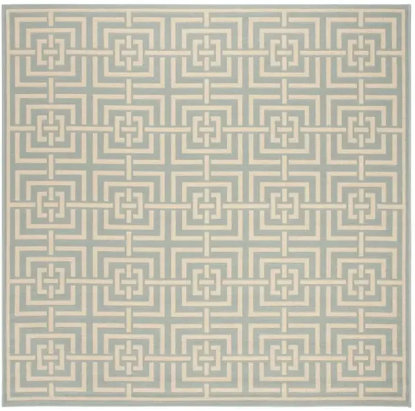LINDEN 128 Collection LND128K-6SQ Aqua / Cream 6'-7" X 6'-7" Square