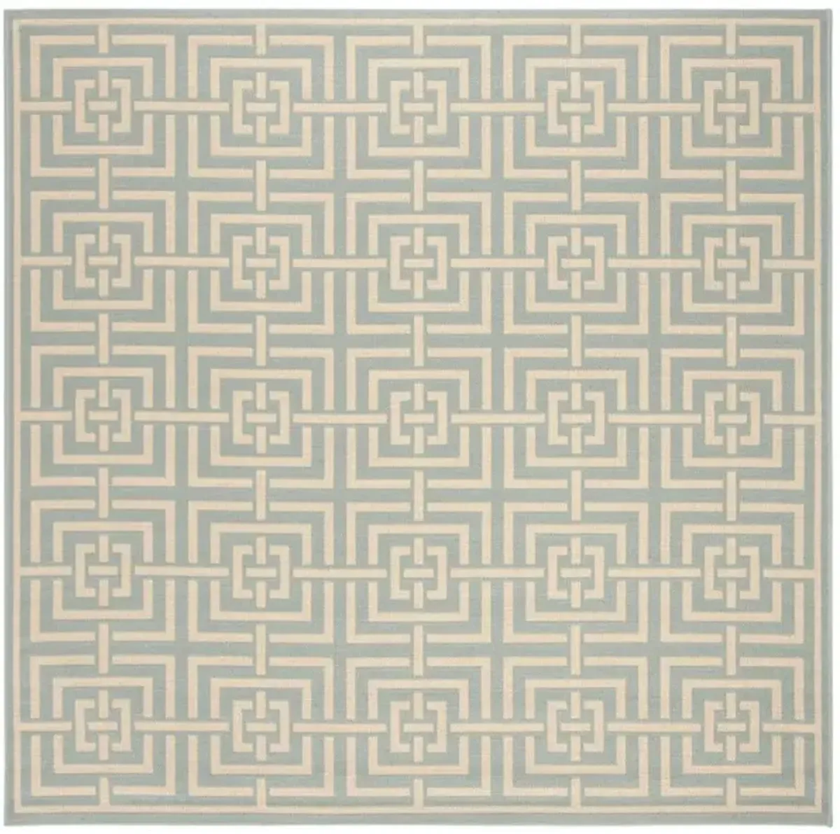 LINDEN 128 Collection LND128K-6SQ Aqua / Cream 6'-7" X 6'-7" Square