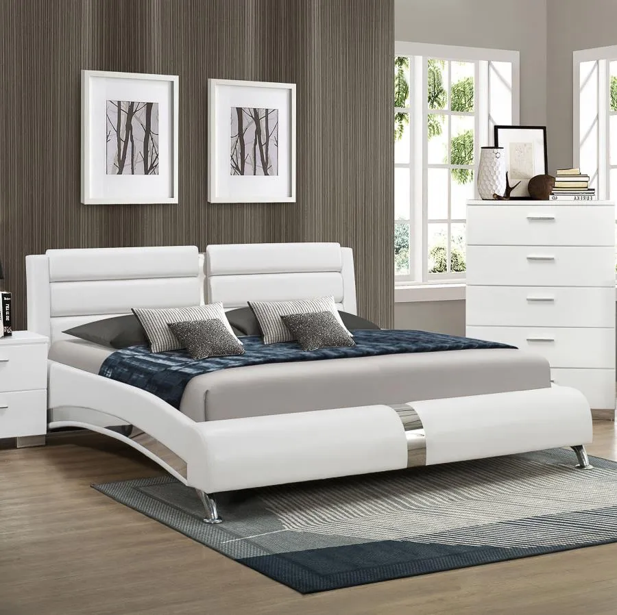 Jeremaine California King Upholstered Bed White