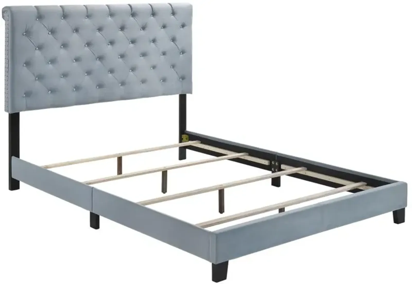 Warner Queen Upholstered Bed Slate Blue