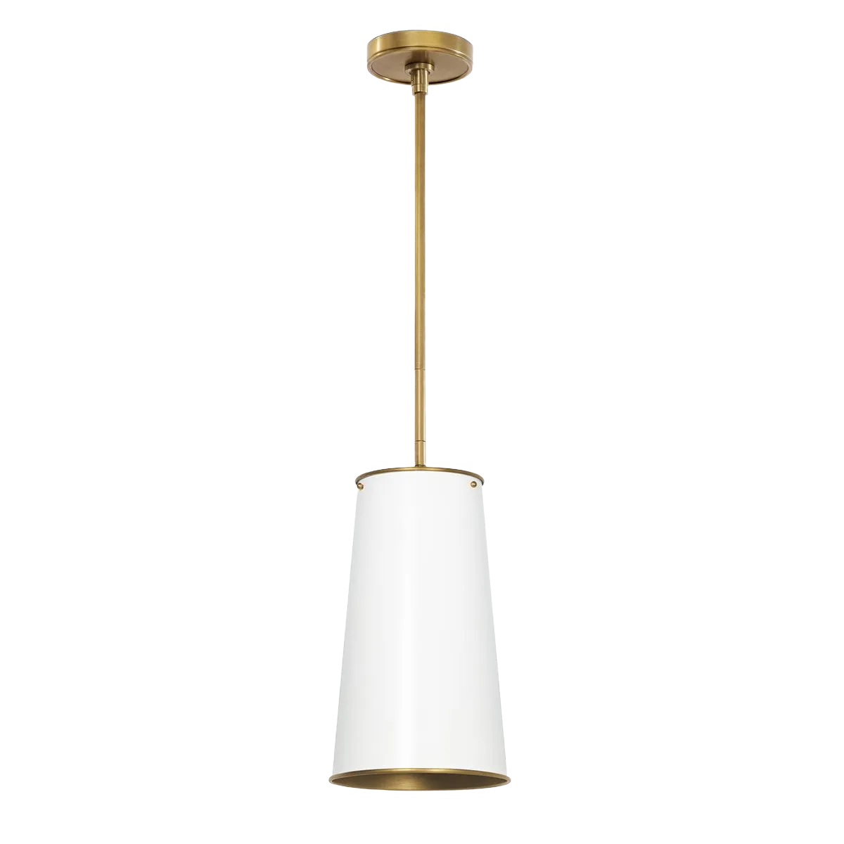 Hattie Pendant (White and Natural Brass)