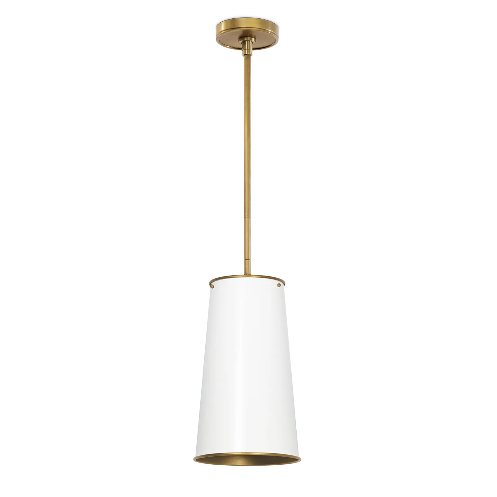 Hattie Pendant (White and Natural Brass)