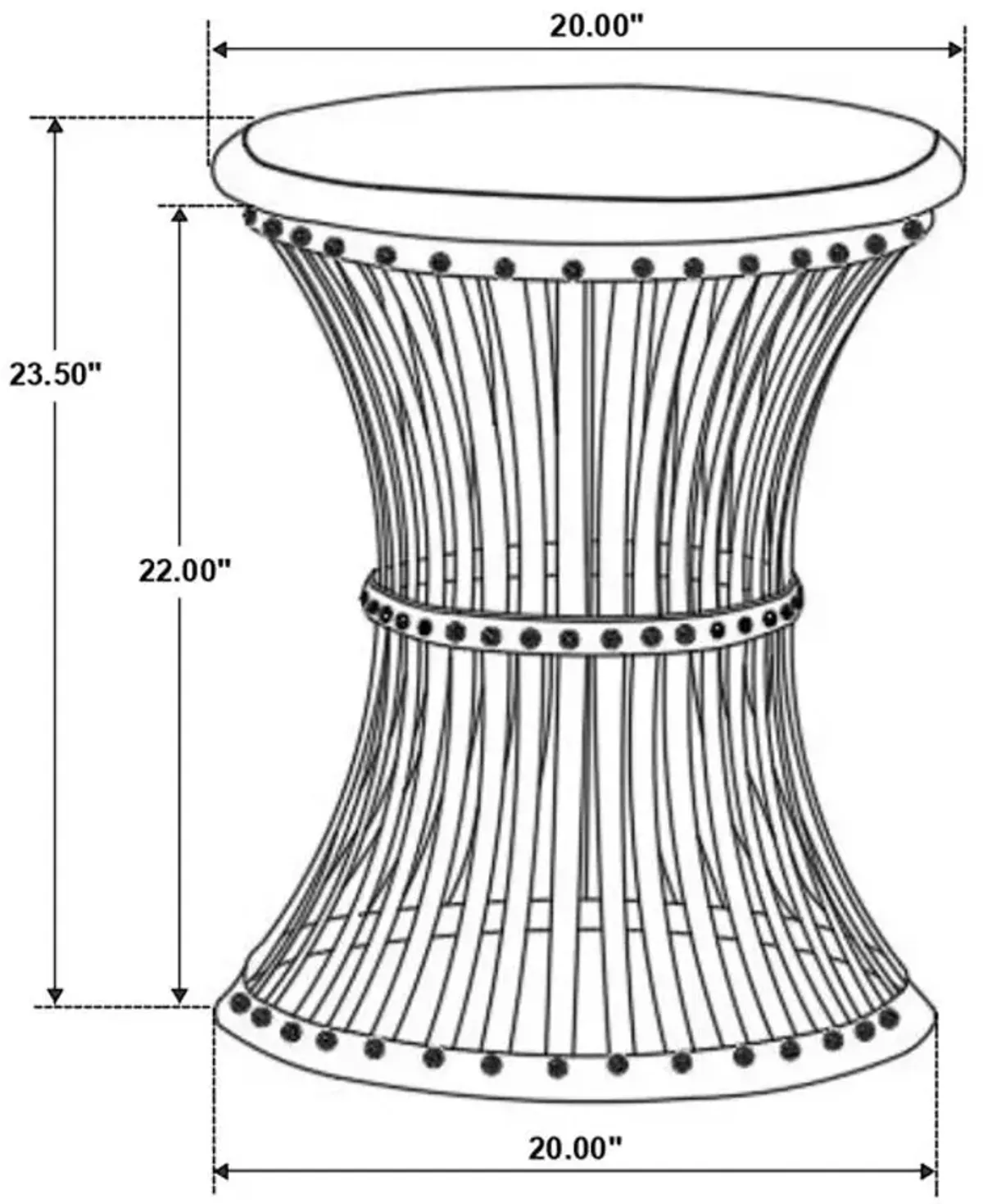 Matyas Round Accent Table with Natural Top and Blue Distressed Base