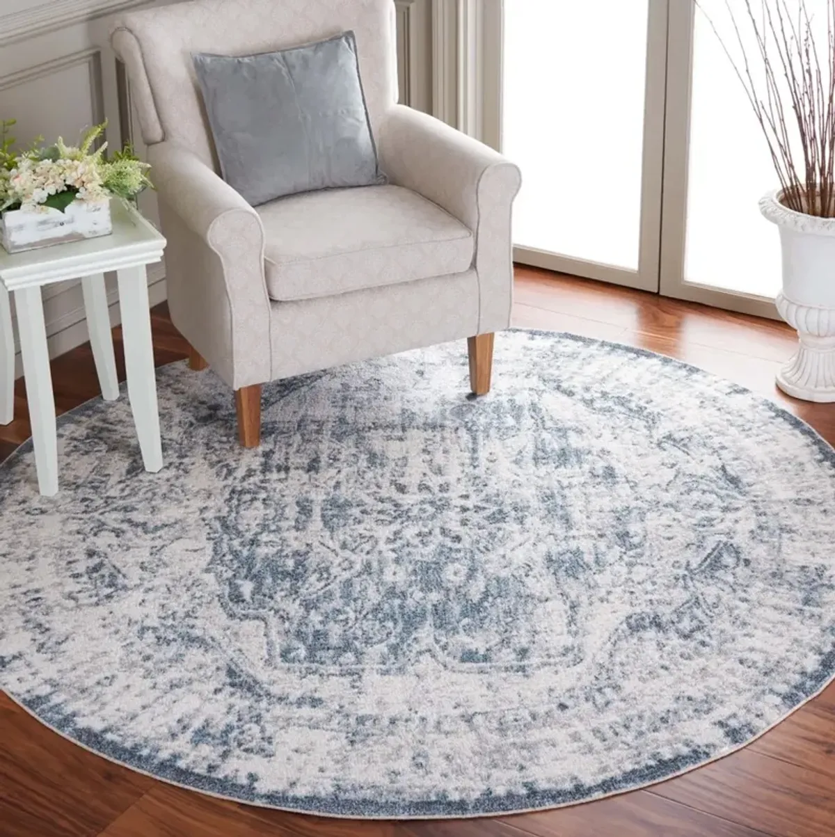 BALTIMORE 850 Blue 6'-7' X 6'-7' Round Round Rug