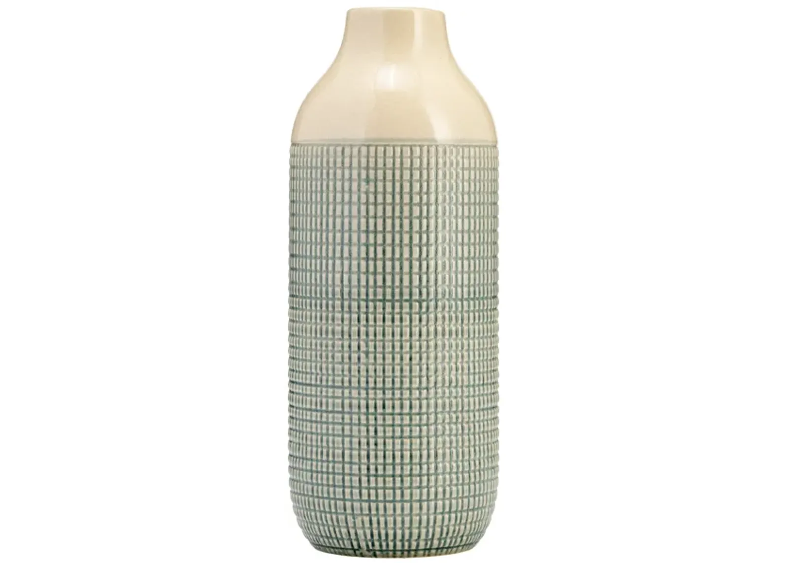 Cer, 12"h 3-tone Vase, Light Blue Green