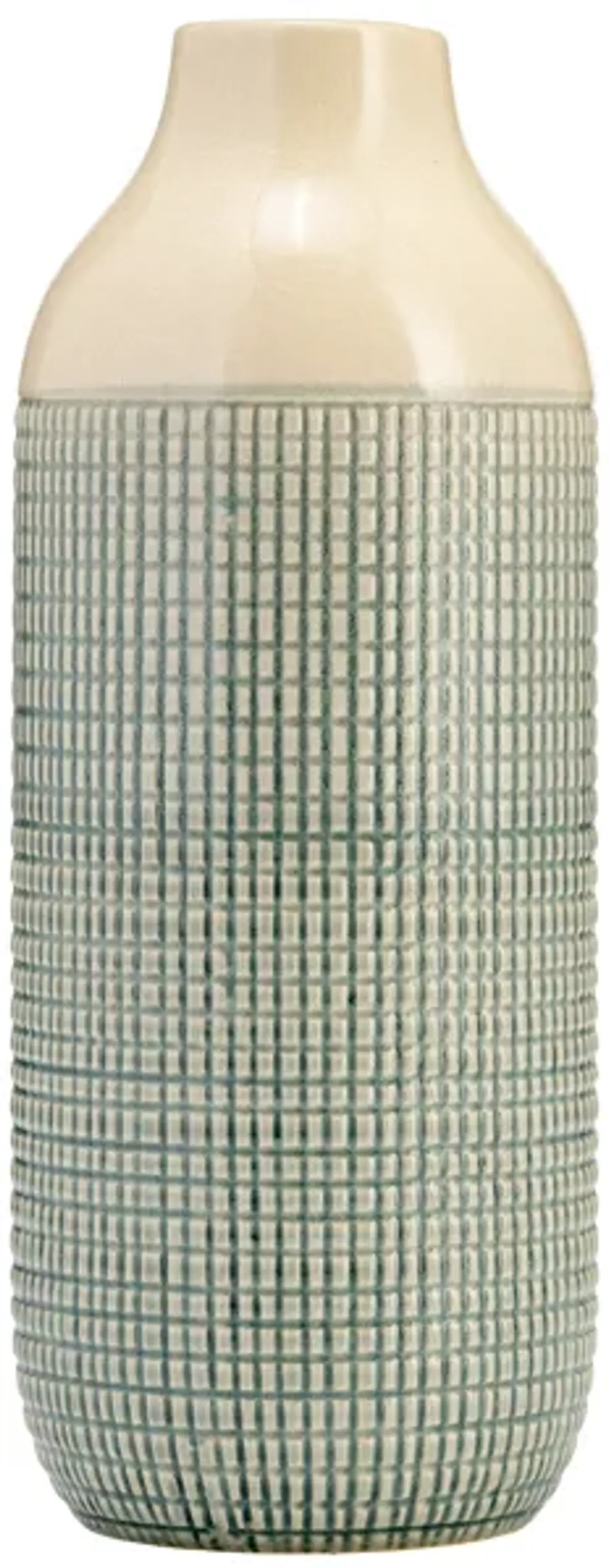 Cer, 12"h 3-tone Vase, Light Blue Green