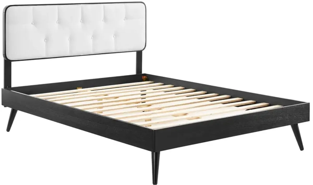 Bridgette Full Wood Platform Bed With Splayed Legs