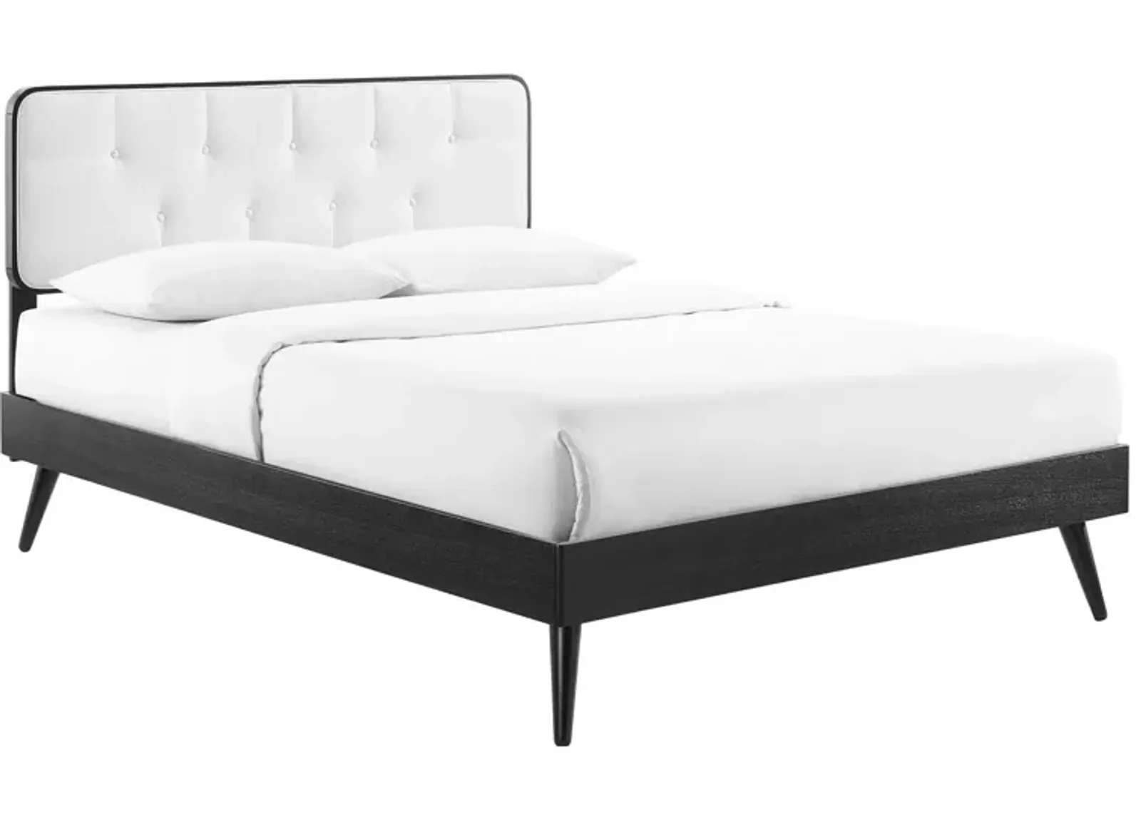 Bridgette Full Wood Platform Bed With Splayed Legs