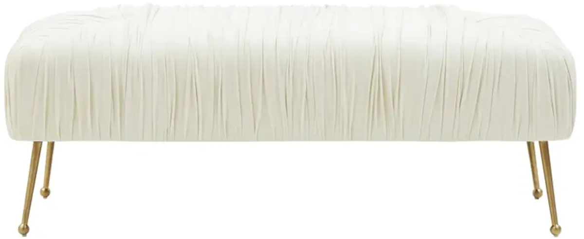 Jessica Cream Velvet Bench