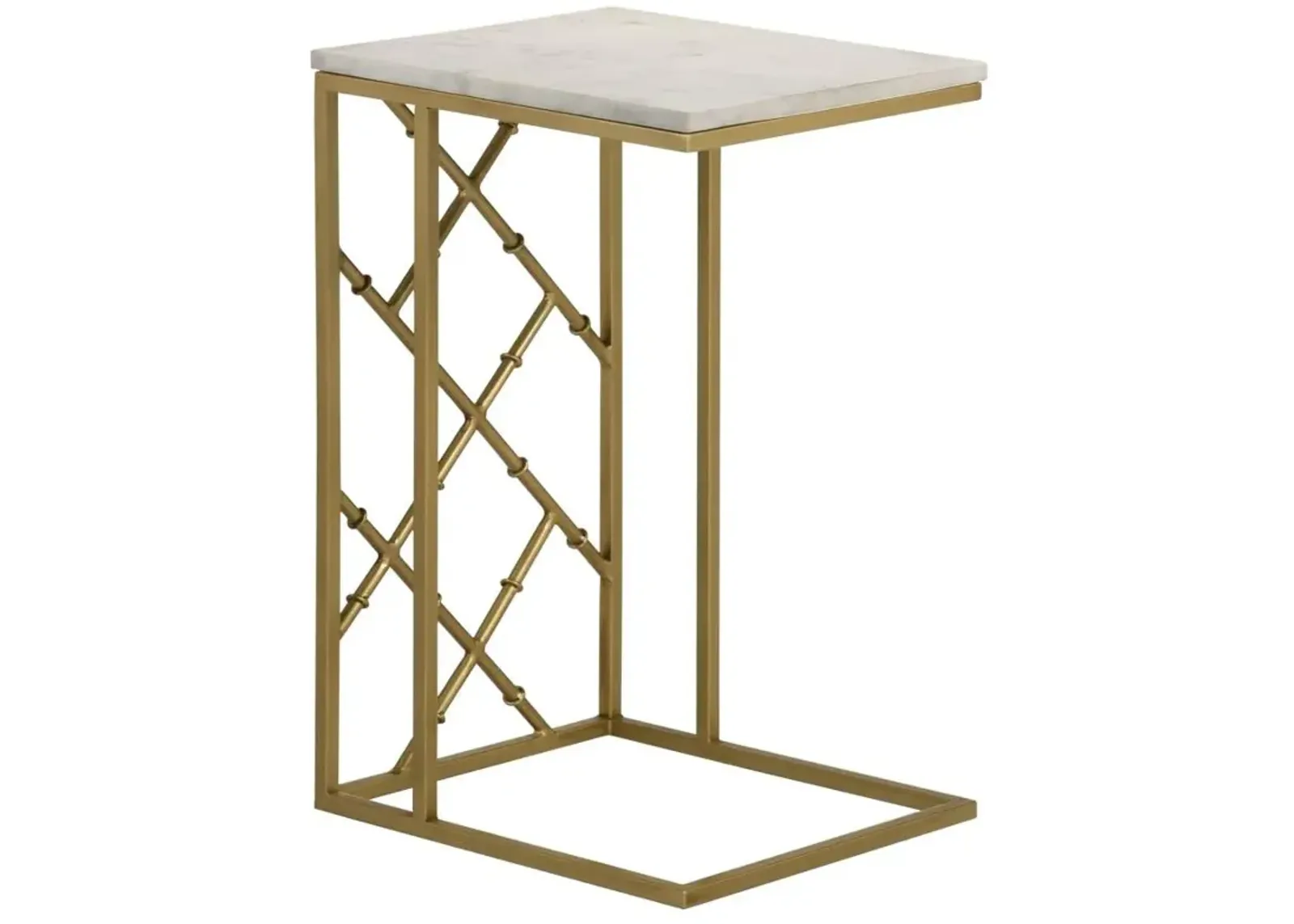 Angeliki Accent Table with Marble Top White