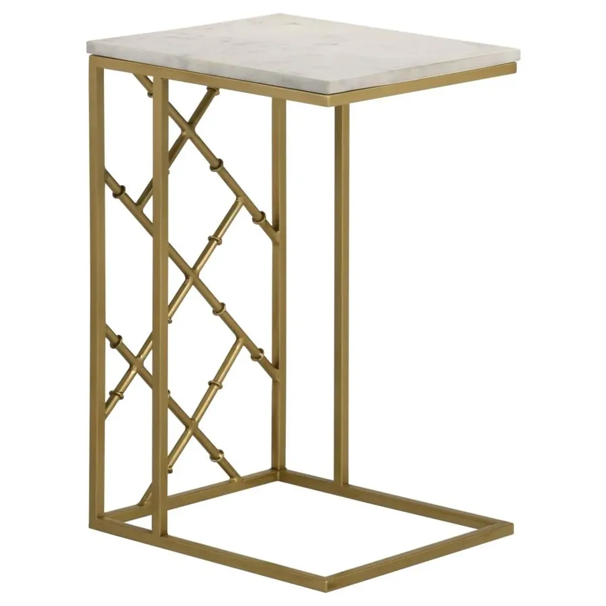 Angeliki Accent Table with Marble Top White