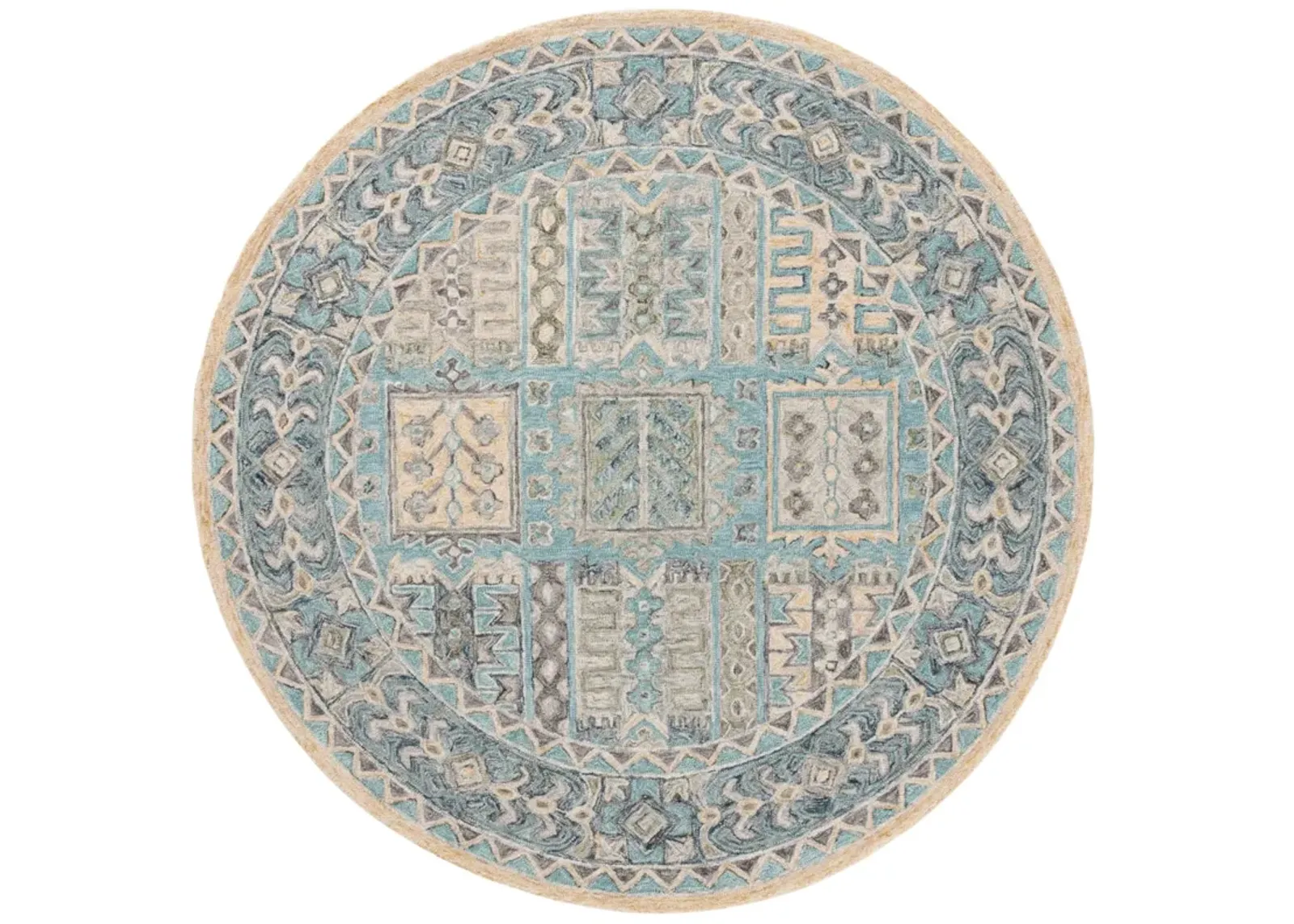 METRO 753 TEAL  6' x 6' Round Round Rug