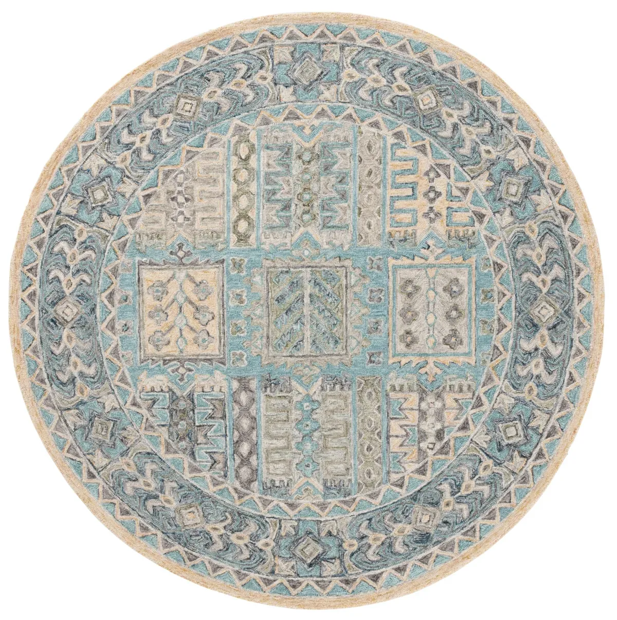 METRO 753 TEAL  6' x 6' Round Round Rug