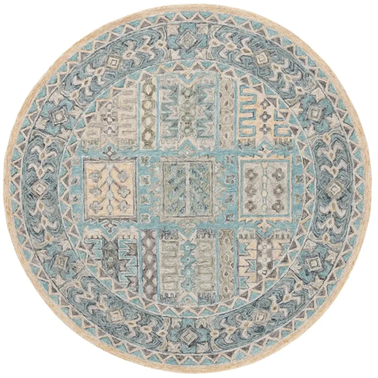 METRO 753 TEAL  6' x 6' Round Round Rug