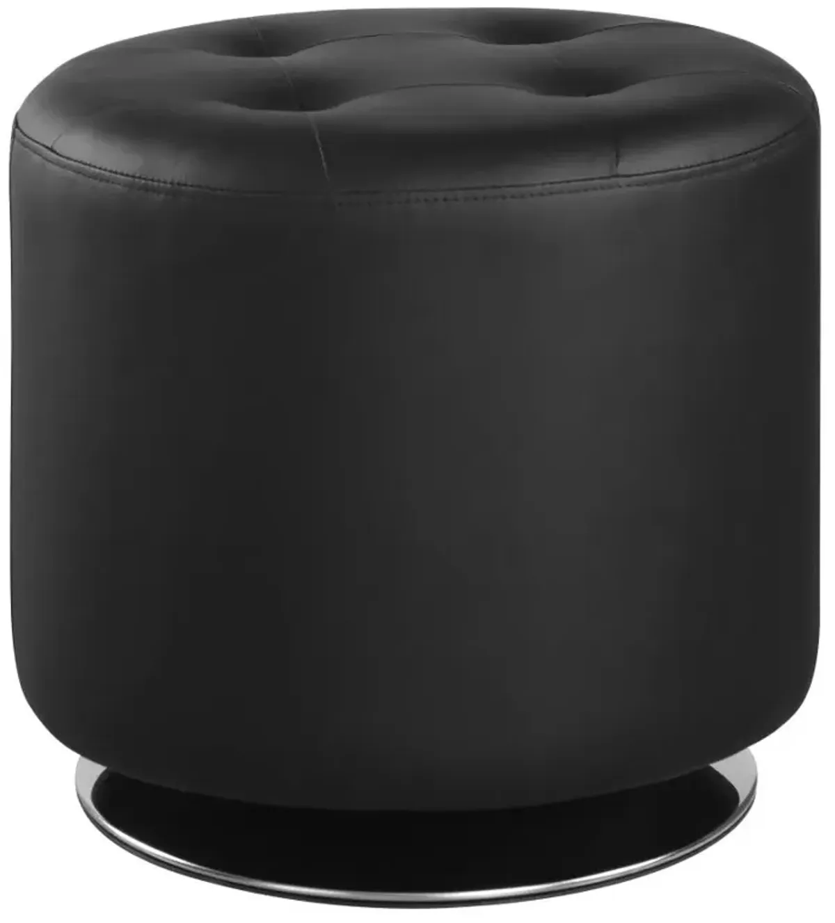 Bowman Round Upholstered Ottoman Black