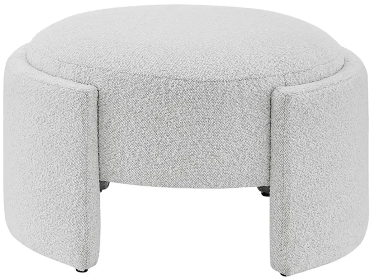 Felicia Fabric Ottoman, Boucle Beige 