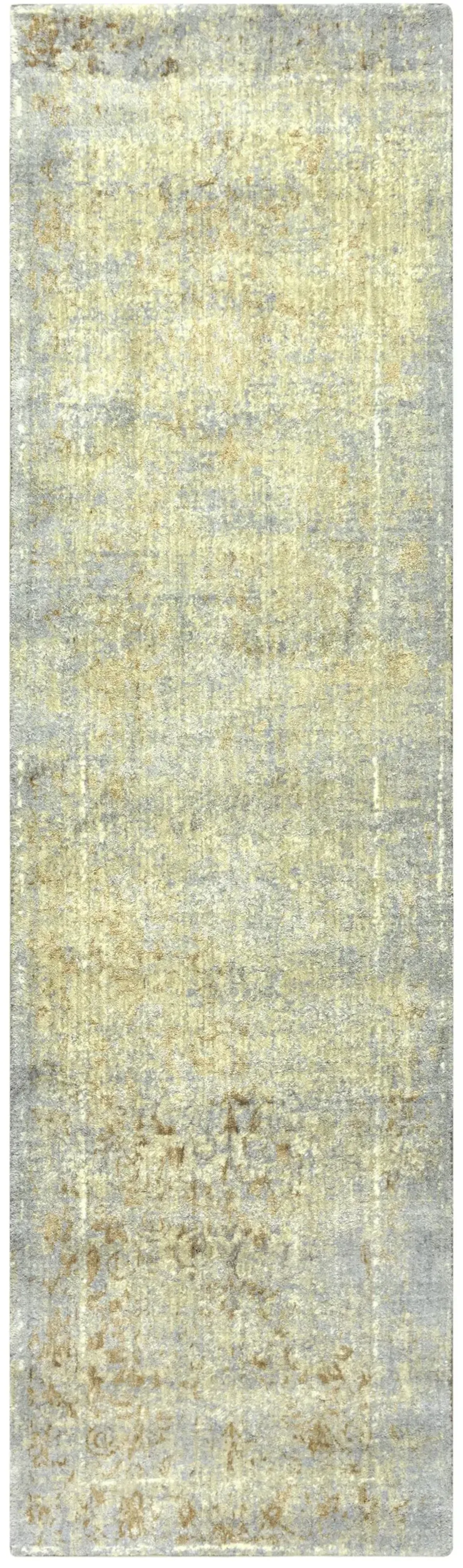 Impressions Beige Classic/Modeled NZ Wool/Tencel Blend 2'6" x 8' Runner Rug