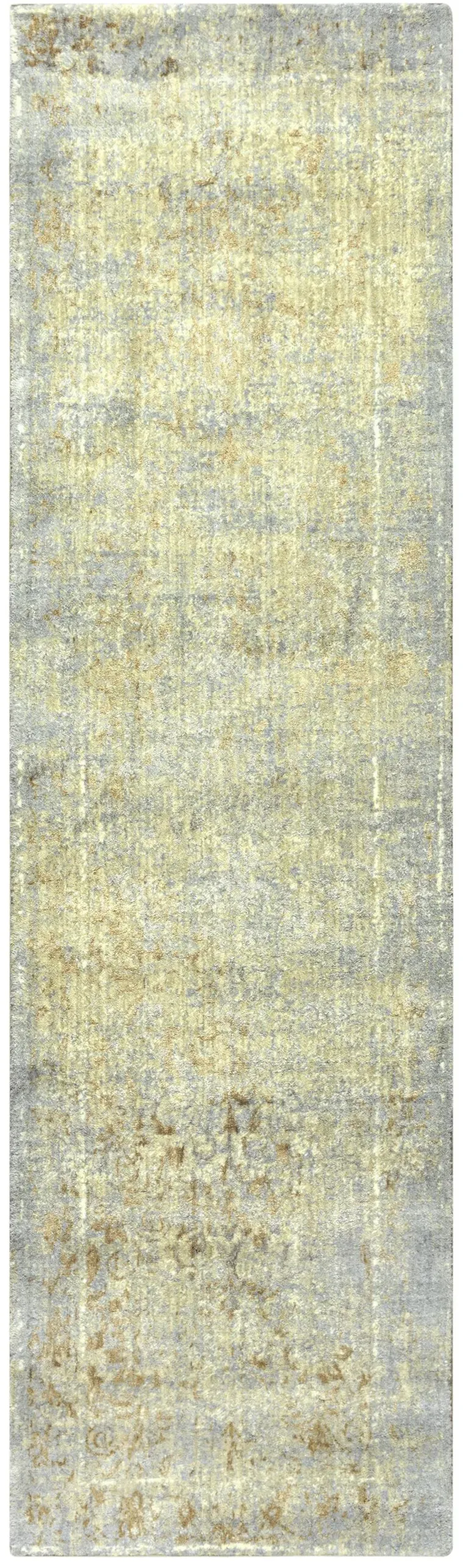 Impressions Beige Classic/Modeled NZ Wool/Tencel Blend 2'6" x 8' Runner Rug