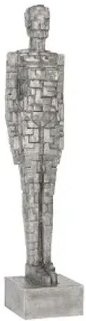 puzzle woman sculpture, black/silver, aluminum