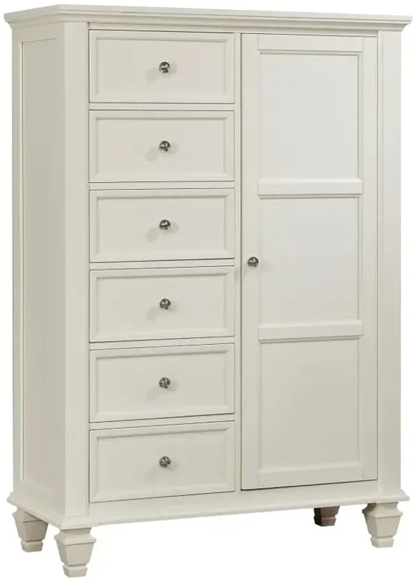 Sandy Beach 8-drawer Door Chest Storage Cream White