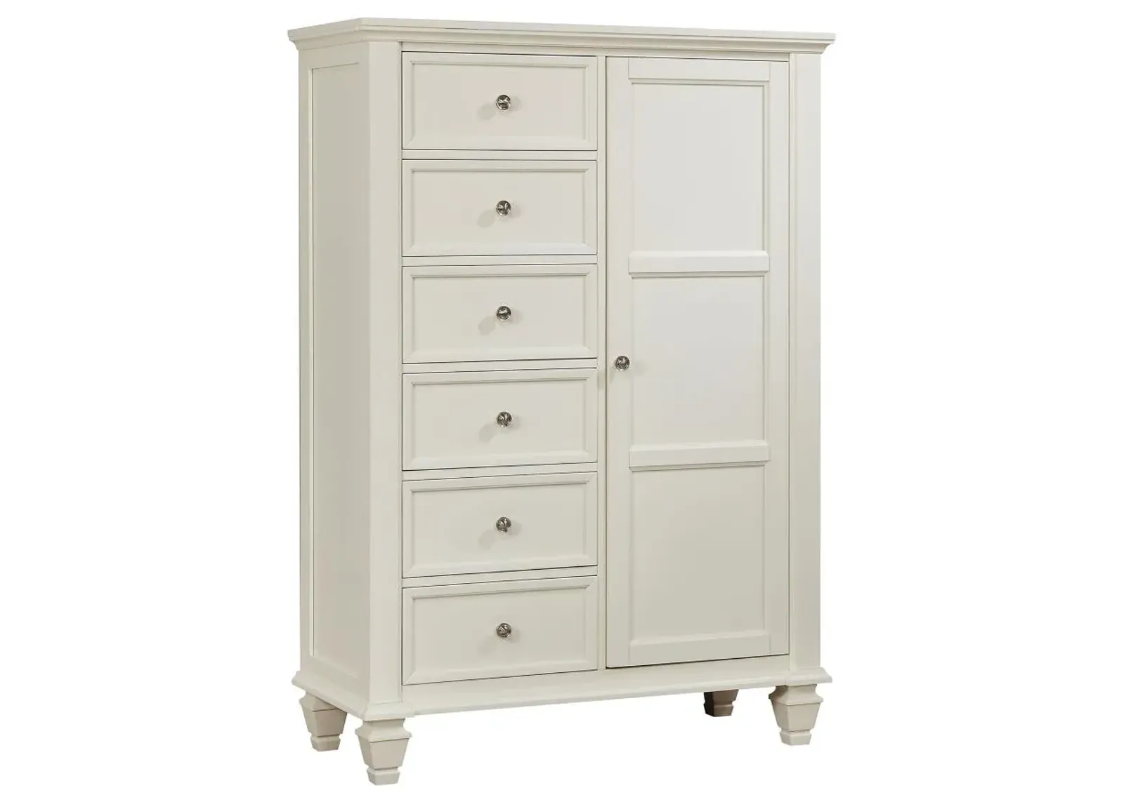 Sandy Beach 8-drawer Door Chest Storage Cream White