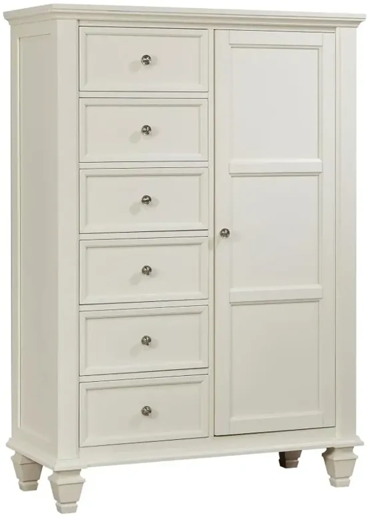 Sandy Beach 8-drawer Door Chest Storage Cream White