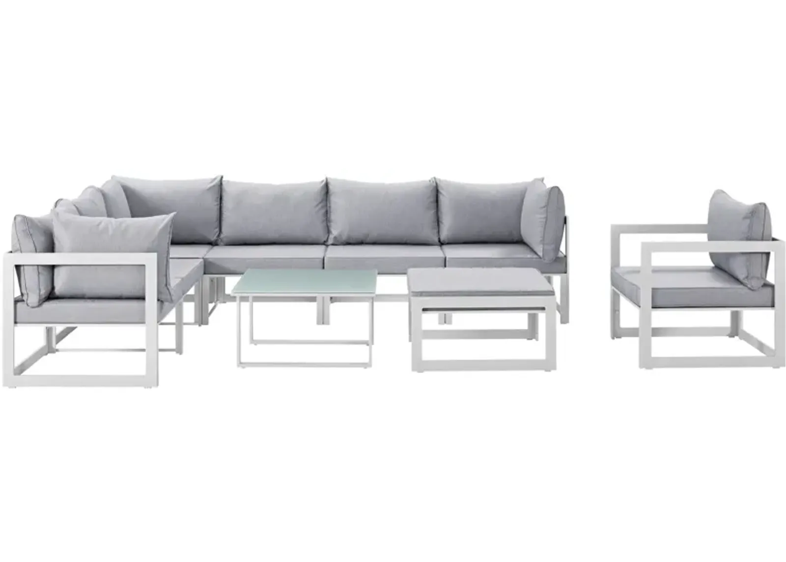 Fortuna 9 Piece Outdoor Patio Sectional Sofa Set