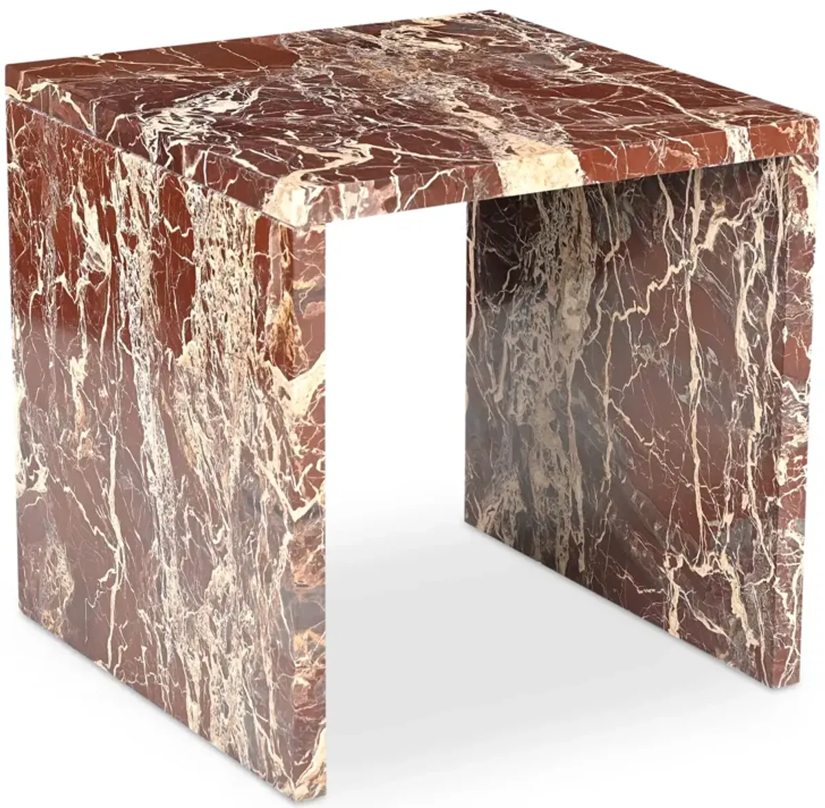 Rosa Accent Table Rosso Levanto Marble