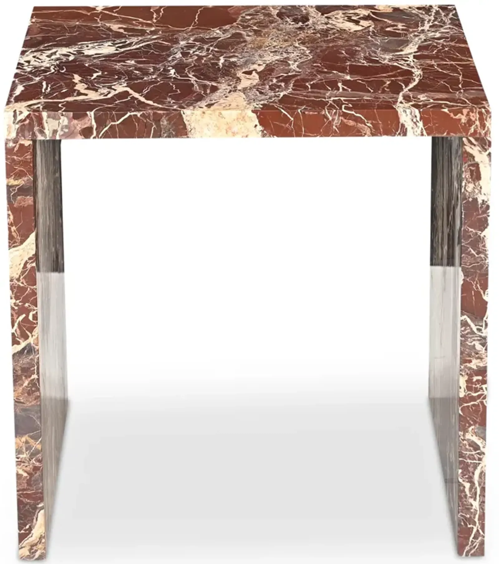 Rosa Accent Table Rosso Levanto Marble