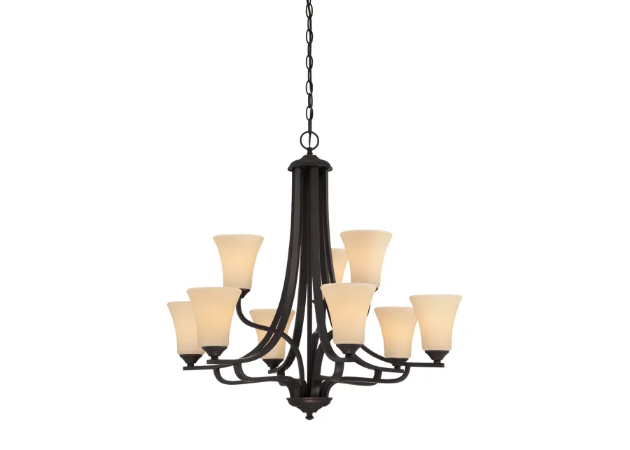 Treme 34" Wide 9-Light Chandelier - Espresso