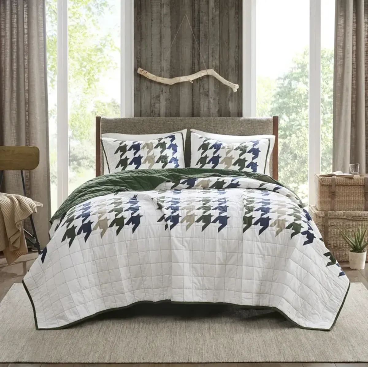 Woolrich Hudson Green Oversized Cotton Quilt Mini Set