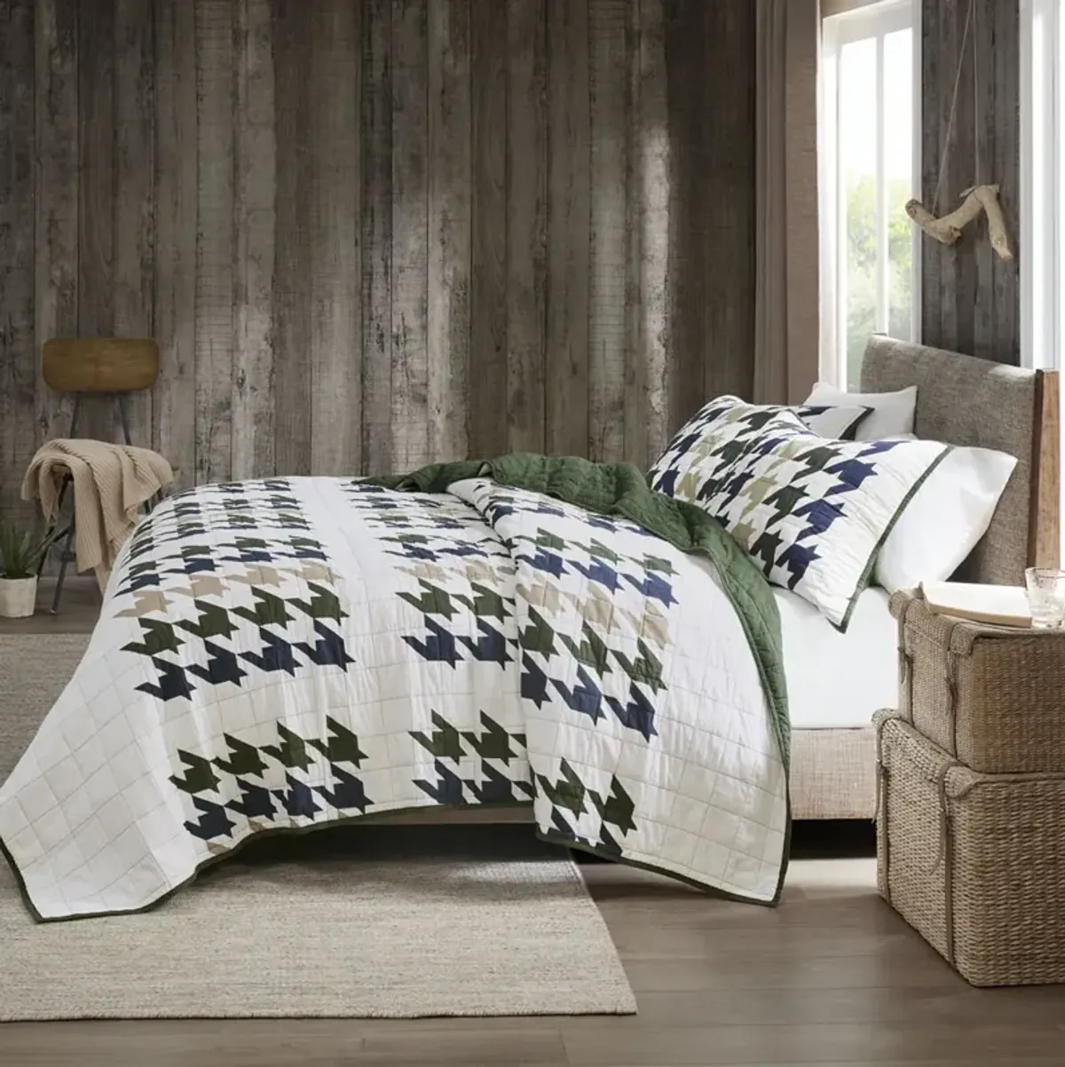 Woolrich Hudson Green Oversized Cotton Quilt Mini Set