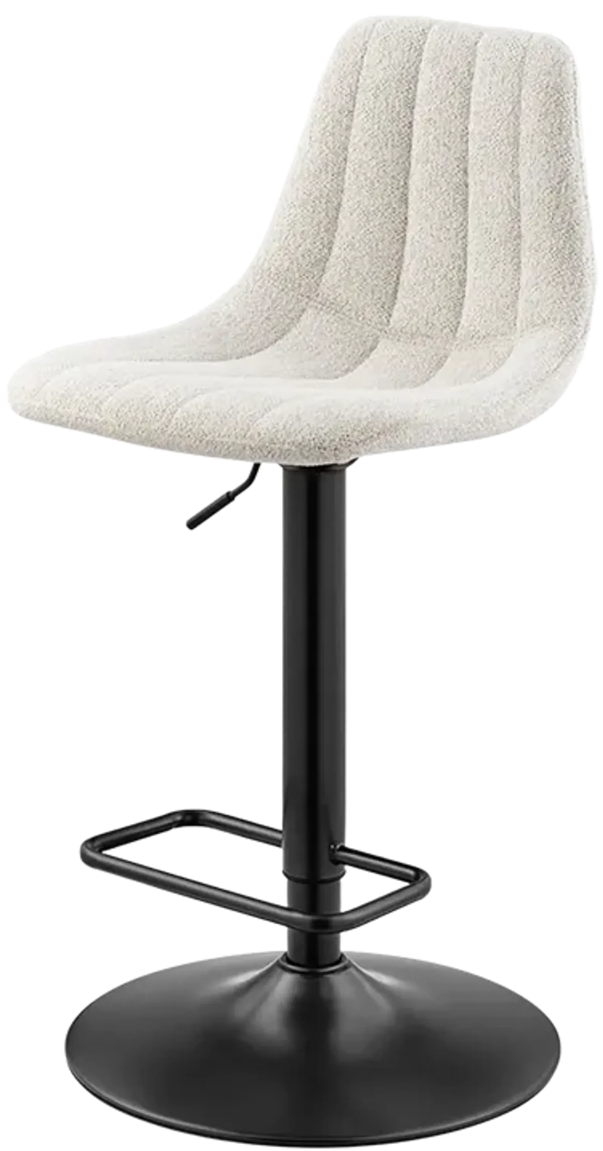 Robert KD Fabric Gaslift Swivel Bar Stool, Posh Ivory 