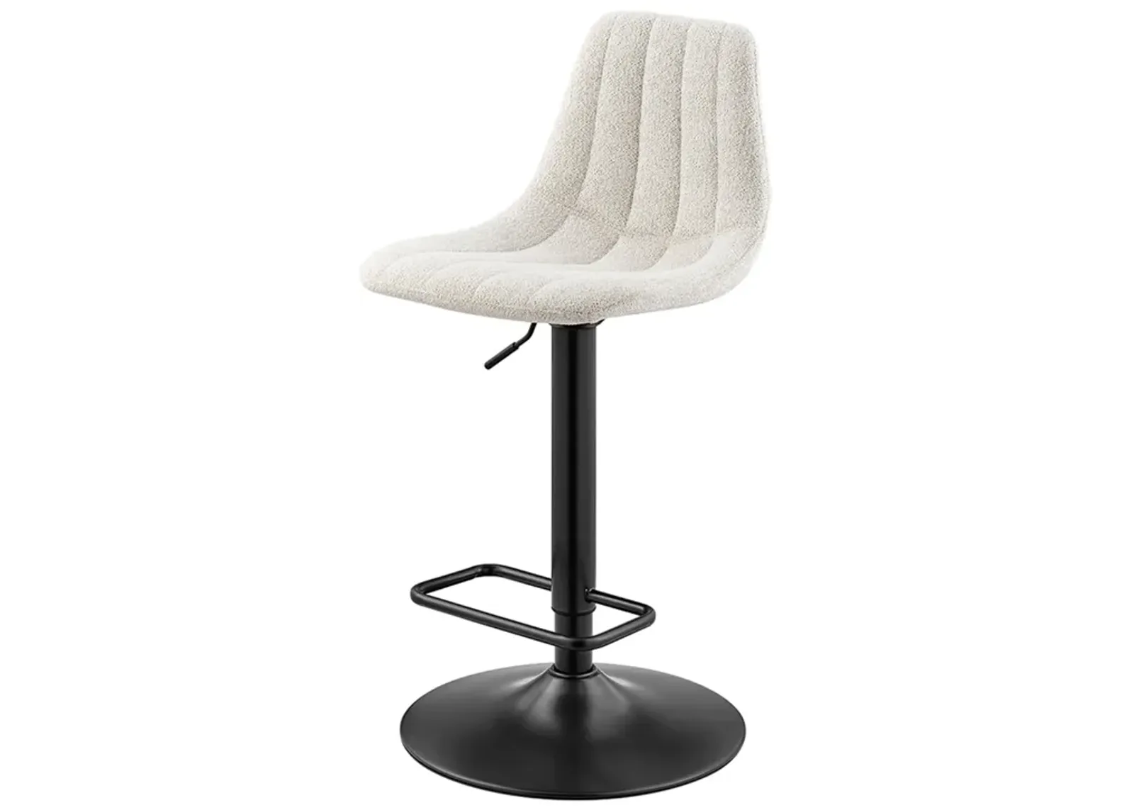 Robert KD Fabric Gaslift Swivel Bar Stool, Posh Ivory 