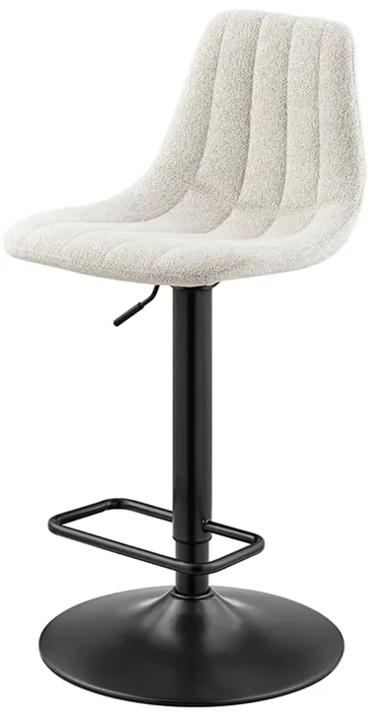 Robert KD Fabric Gaslift Swivel Bar Stool, Posh Ivory 