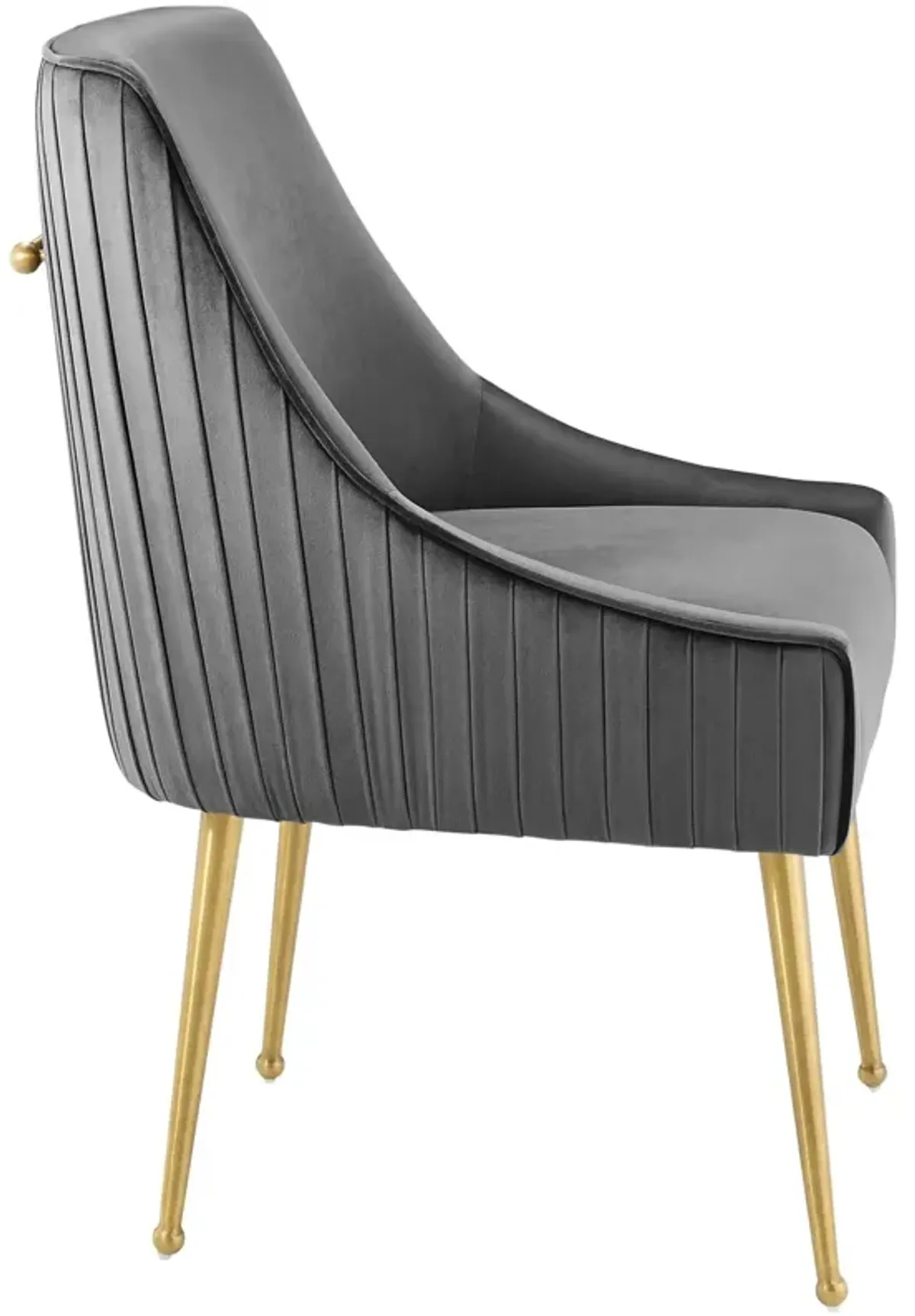 Discern Pleated Back Upholstered Performance Velvet Dining Chair