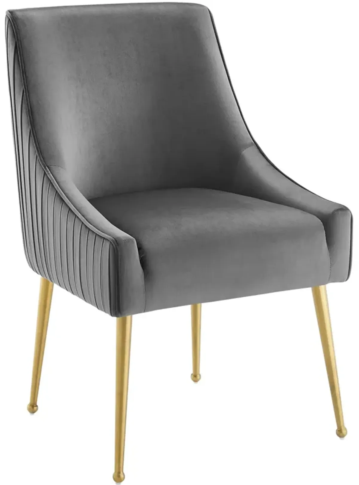 Discern Pleated Back Upholstered Performance Velvet Dining Chair