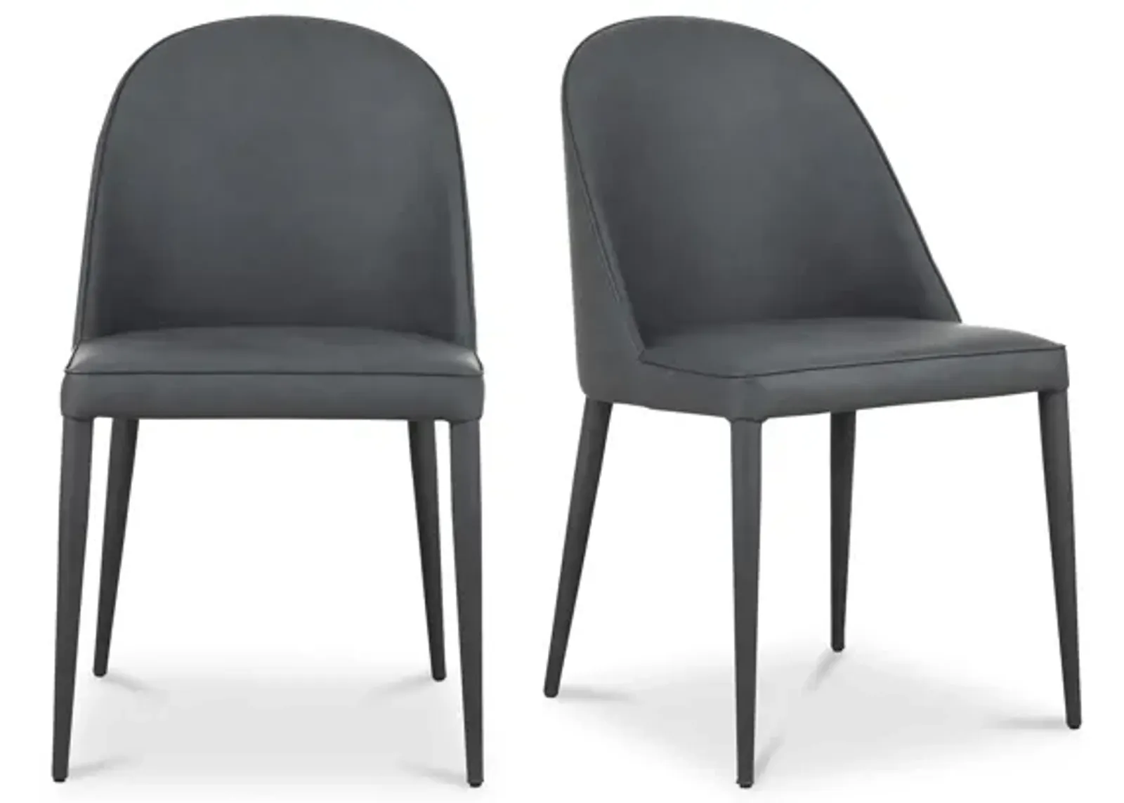 BURTON DINING CHAIR BLACK FADE VEGAN LEATHER-SET OF TWO