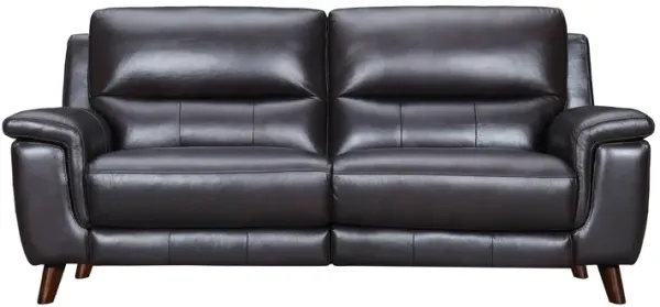 Lizette 78" Brown Leather Power Recliner Sofa with USB