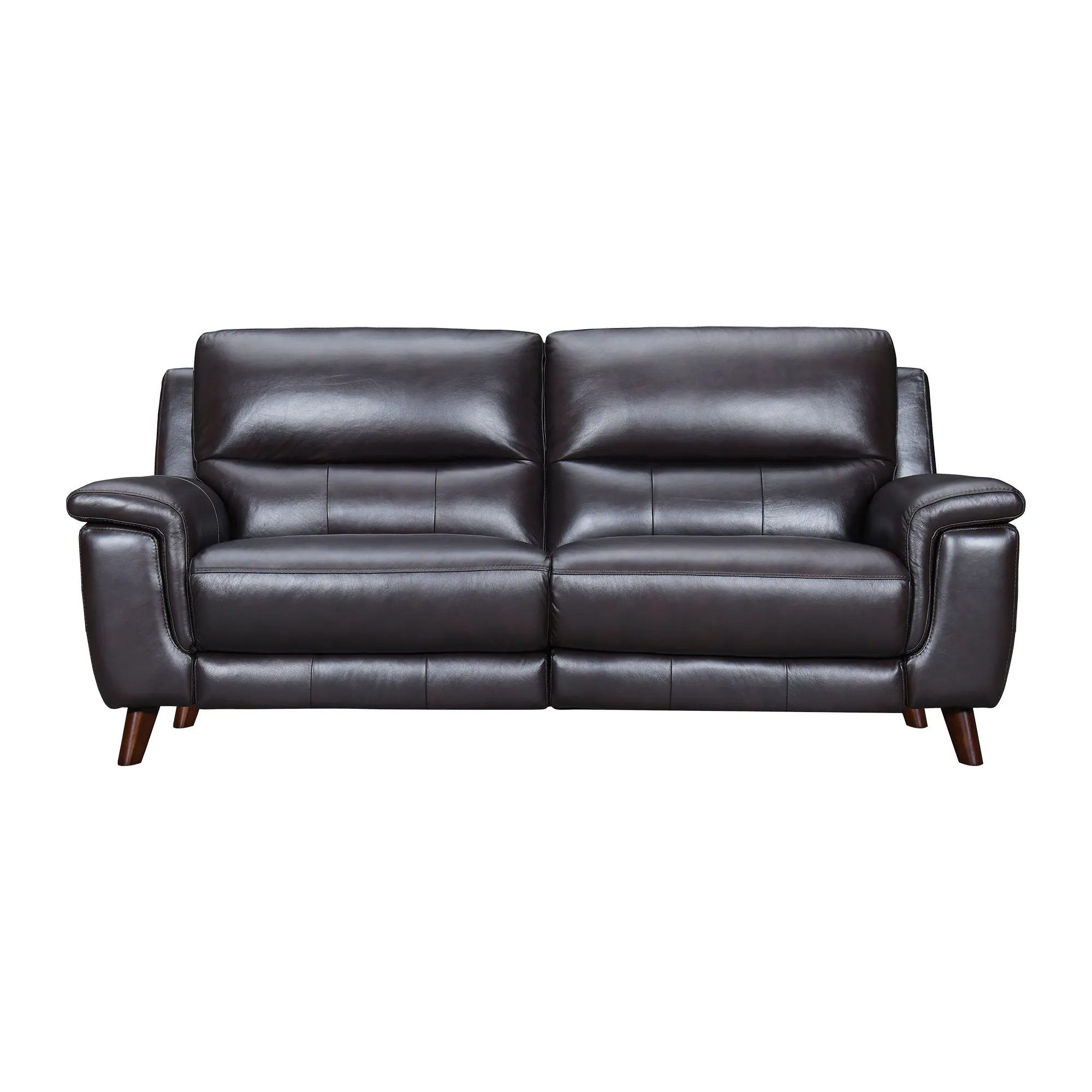 Lizette 78" Brown Leather Power Recliner Sofa with USB