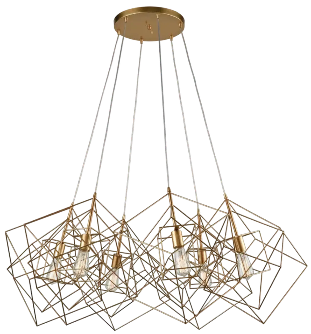 Connexions 48" Wide 6-Light Chandelier - Gold Leaf