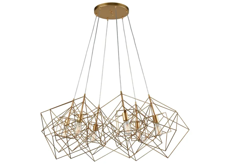 Connexions 48" Wide 6-Light Chandelier - Gold Leaf