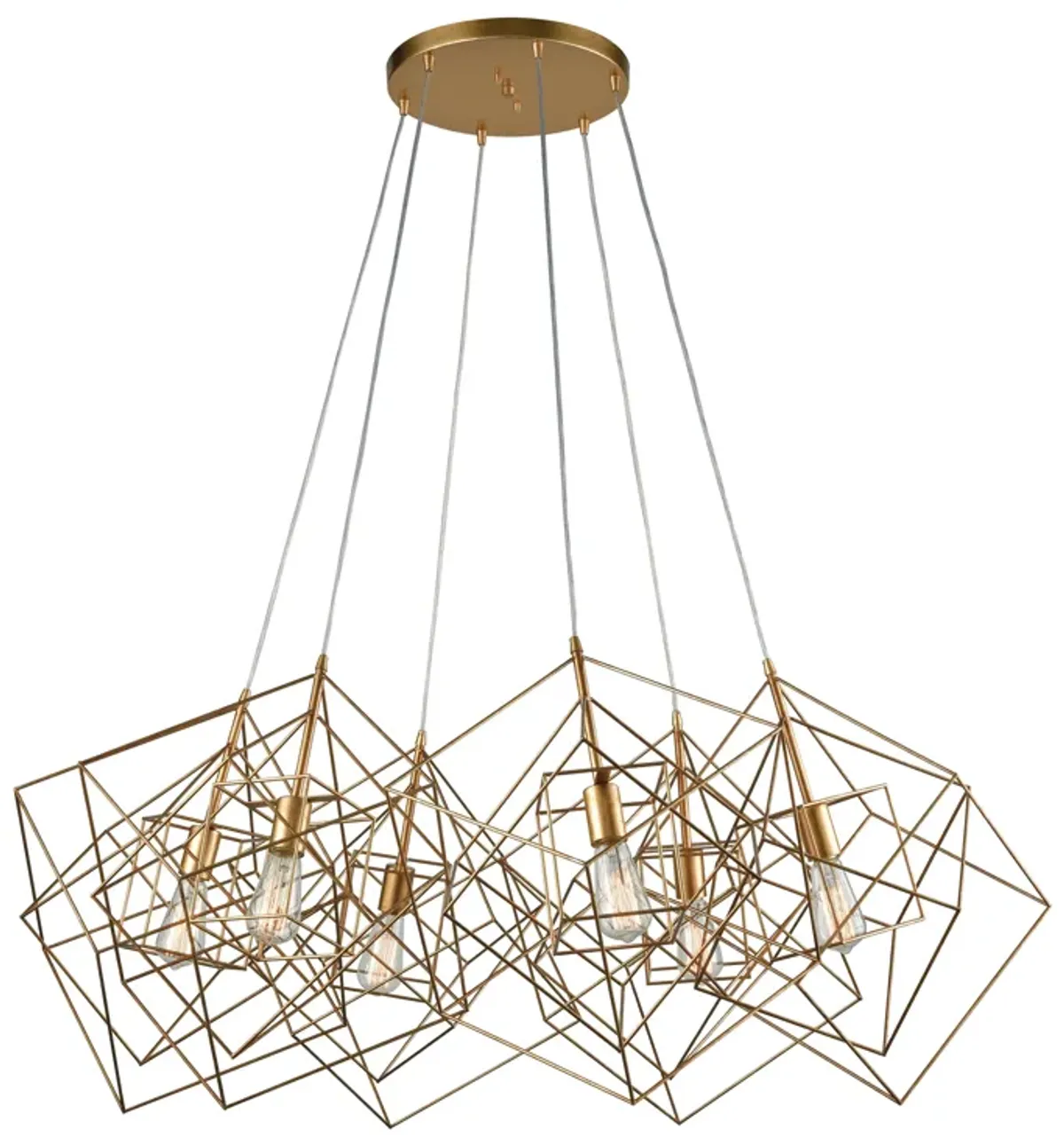 Connexions 48" Wide 6-Light Chandelier - Gold Leaf