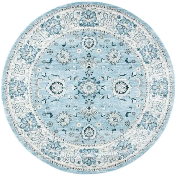 ISABELLA 940 LIGHT BLUE  5'-3' x 5'-3' Round Round Rug